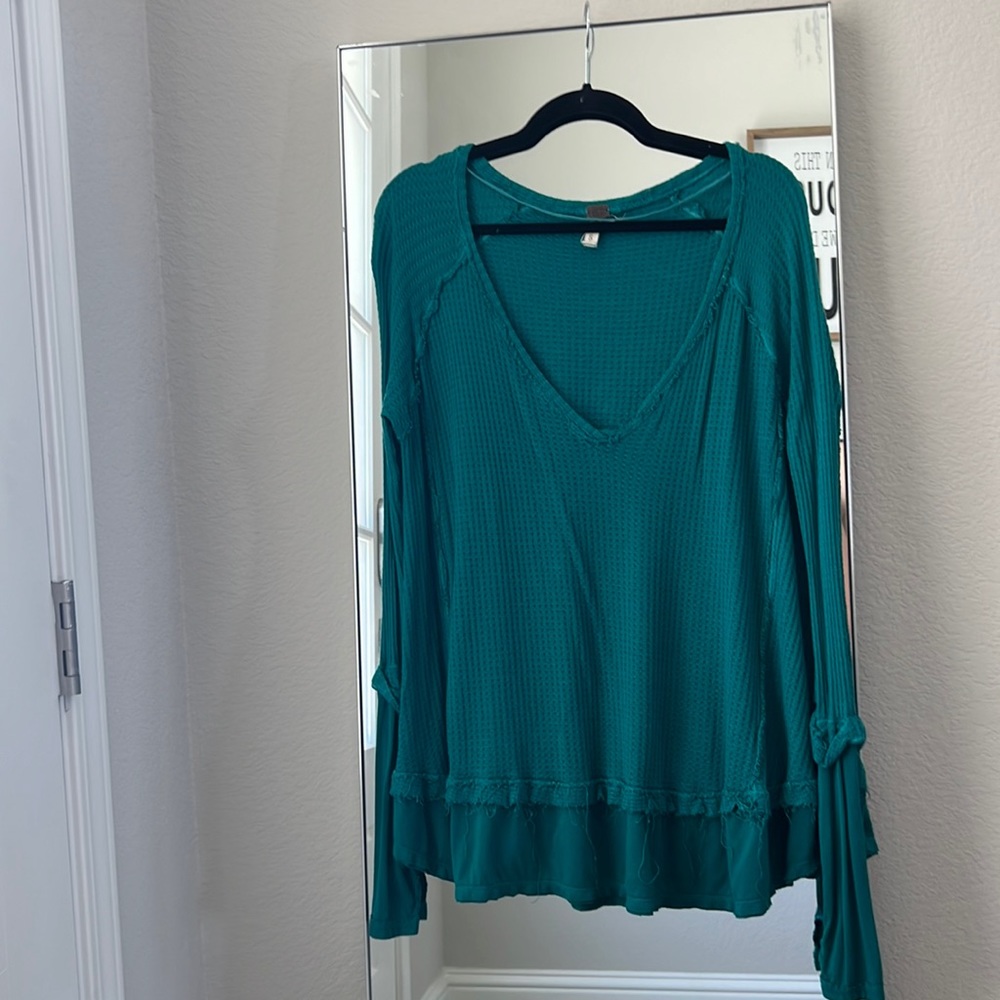 Free People Teal Long Sleeve (Size ~S)